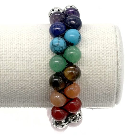 Bracelet Chakra Beads Rose Quartz Beads. OS. - Picture 3 of 4